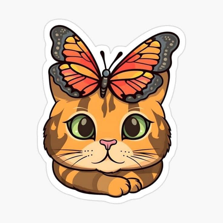 Orange Cat Sticker